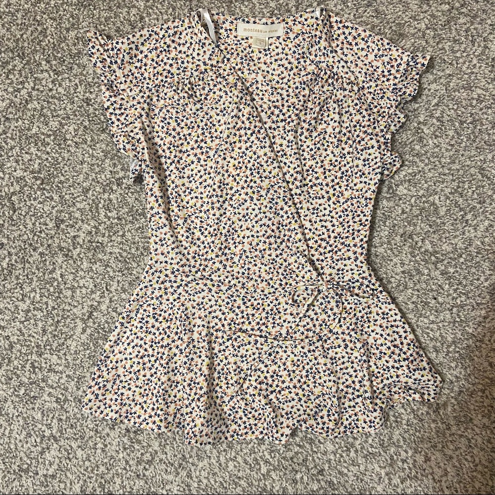 Womens floral wrap top